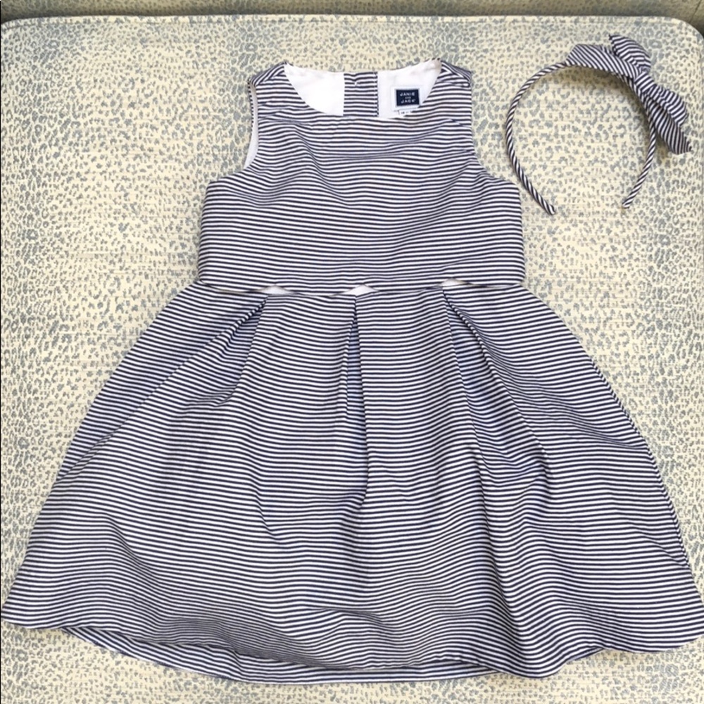 Janie and Jack nautical dress w matching headband